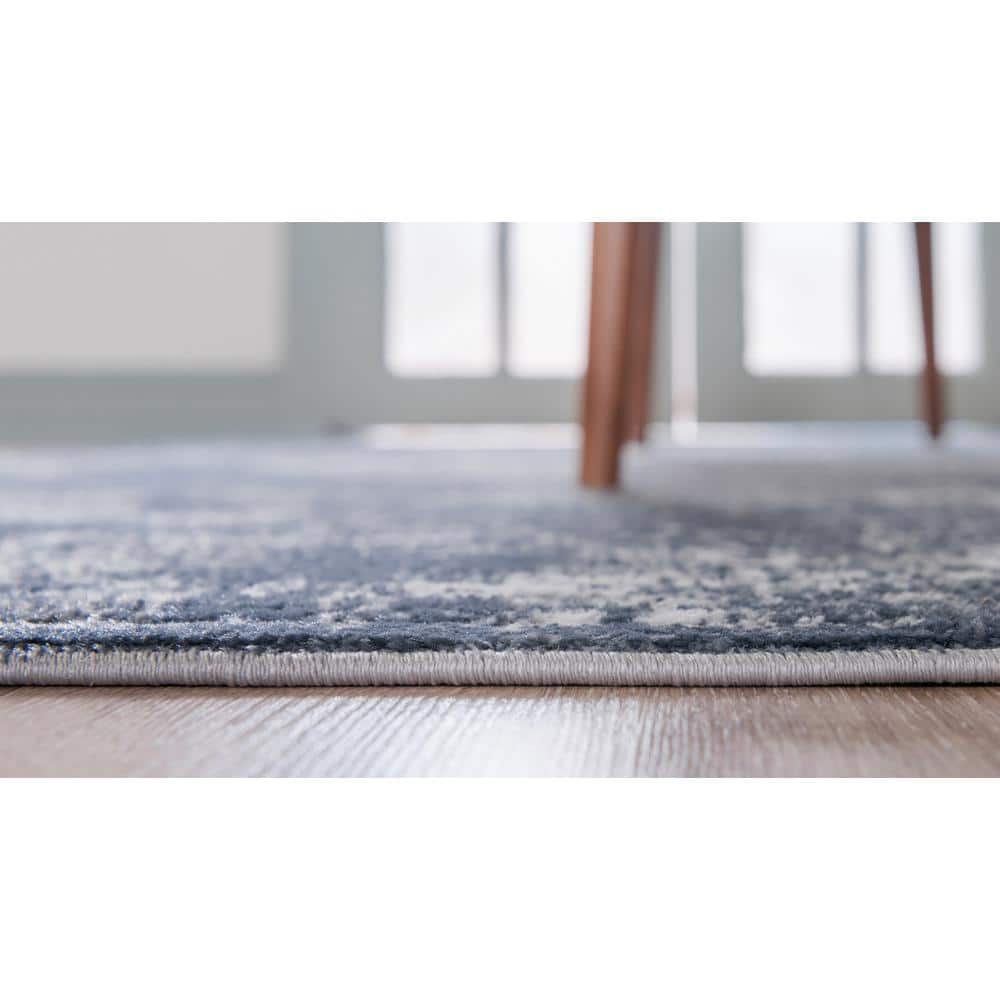 Blue Medallion Synthetic Reversible 6' x 9' Area Rug