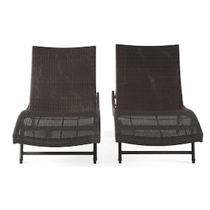 Brown Adjustable Seat Back Outdoor Chaise Lounge Rattan Modern Style and Comfort Sleek Curves Polyethylene Wicker