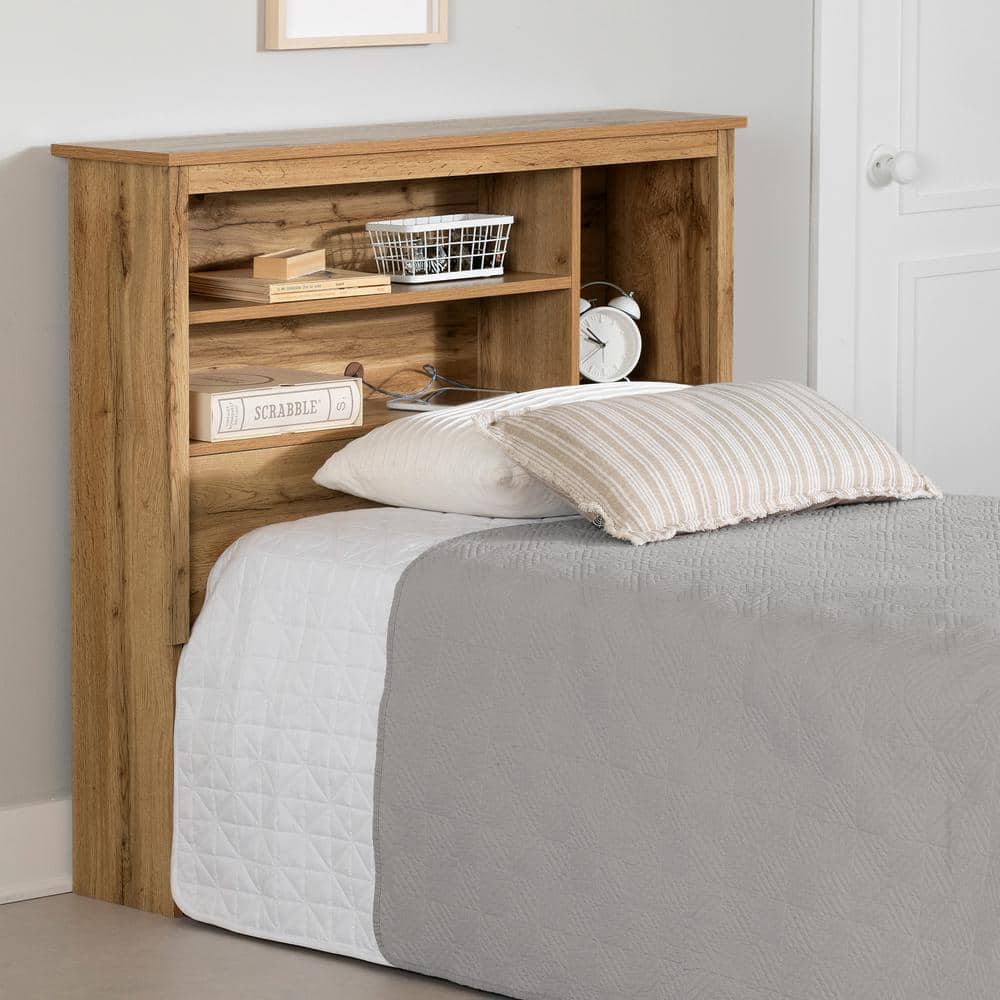 Nordik Oak Twin Wood Headboard with Storage