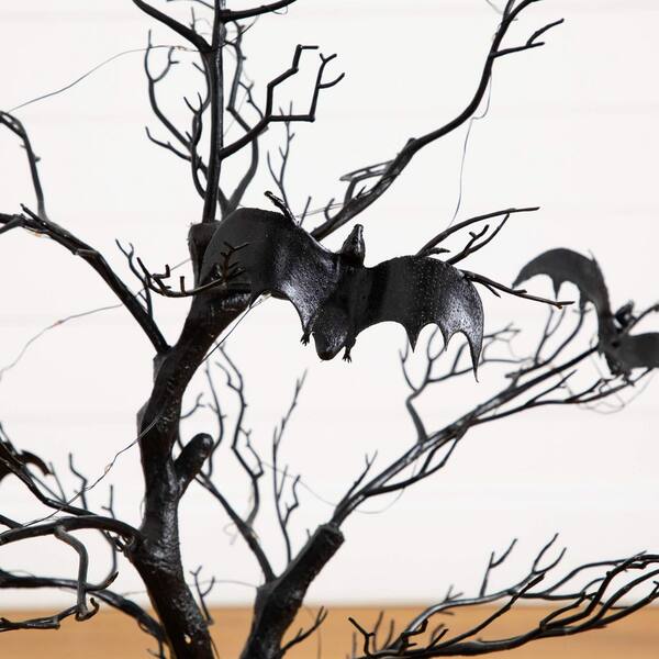 Nearly Natural 3ft. Pre-Lit Artificial Halloween Black Spooky Twig