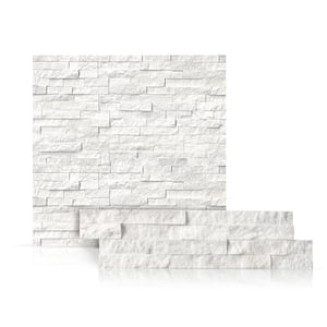 Artic White 6 in. x 24 in. Natural Stacked Stone Veneer Panel Siding Exterior/Interior Wall Tile (2-Boxes/12.84 sq. ft.)