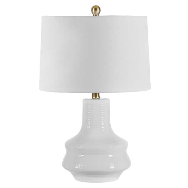 SAFAVIEH Genra 24 in. Ivory Table Lamp with White Shade