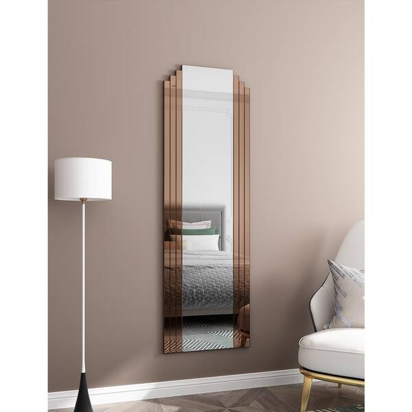 KOHROS 18 in. x 59 in. Modern Irregular Framed Decoration Standing Mirror