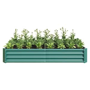 70.87 in. L x 35.83 in. W x 11.81 in. H Green Metal Rectangular Outdoor Raised Garden Bed Planter Box (1-Pack)