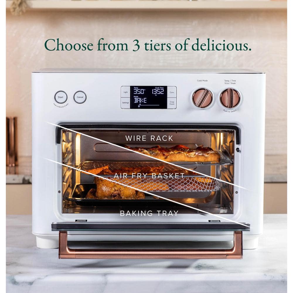 Café Matte White Air Fryer Toaster Oven with Copper Accents