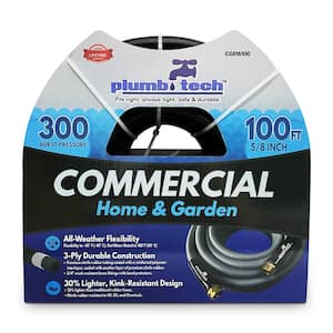 5/8 in. x 100 ft. Black Nitrile Rubber Multi-Purpose Hot/Cold Water Hose: Commercial, Home and Garden, BP 300 psi