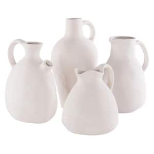 Misa 8.25 in. Glazing Beige Decorative Vase (Set of 4)