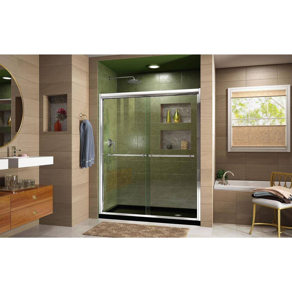 Duet 60" Frameless Sliding Shower Door with Clear Glass