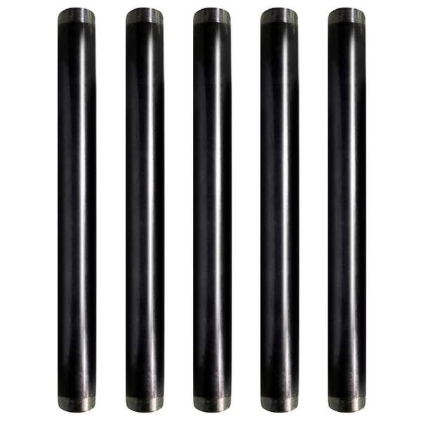The Plumber's Choice 1-1/2 in. x 72 in. Black Steel Pipe (5-Pack)