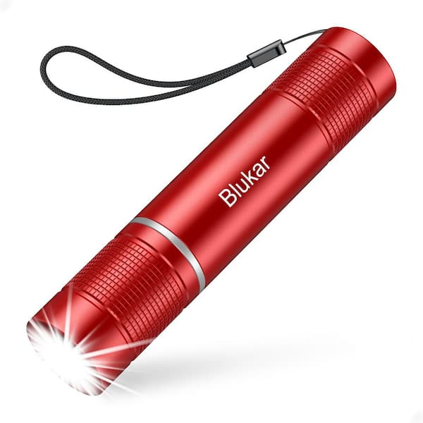 Portable Red 3.7 Volt 2000 Lumen LED Rechargeable Flashlight Handheld Worklight Battery Operated 4.45 in. Tool Only