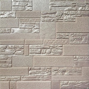 Falkirk Jura II 1/3 in. 28 in. x 28 in. Peel and Stick Pale Copper Faux Stones PE Foam Decorative Wall Paneling (5-Pack)