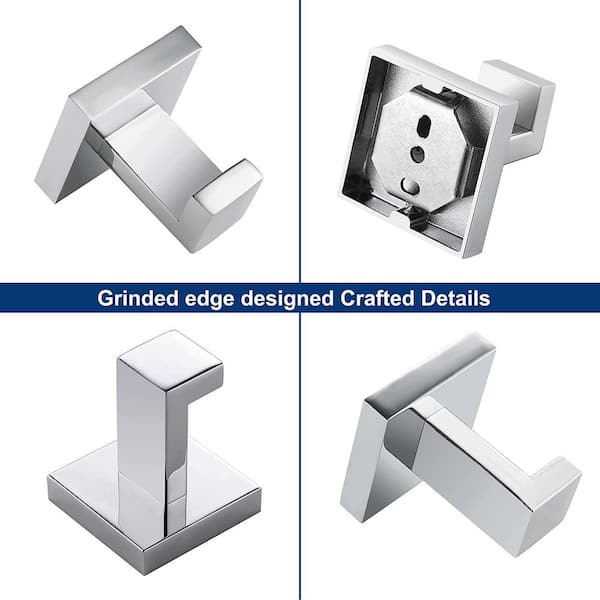 Square Shaped Stainless Steel No Drill Bathroom Hooks