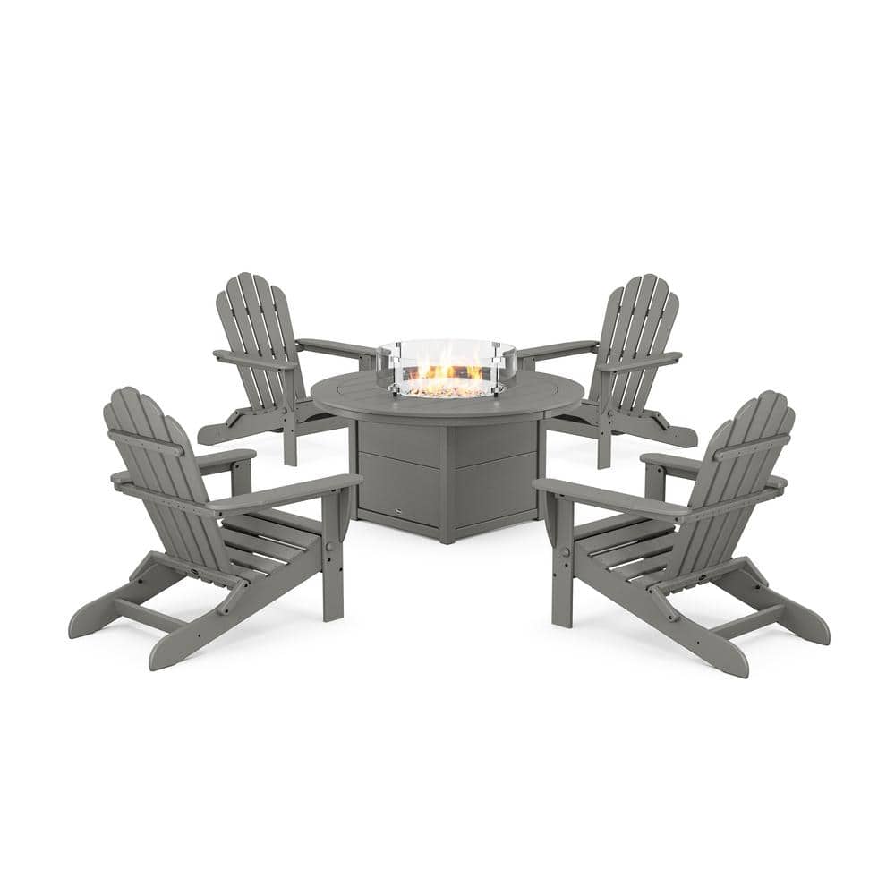 Monterey Bay Stepping Stone 5-Pieces Plastic Folding Adirondack Patio Fire Pit Set price history on PriceWatchPro