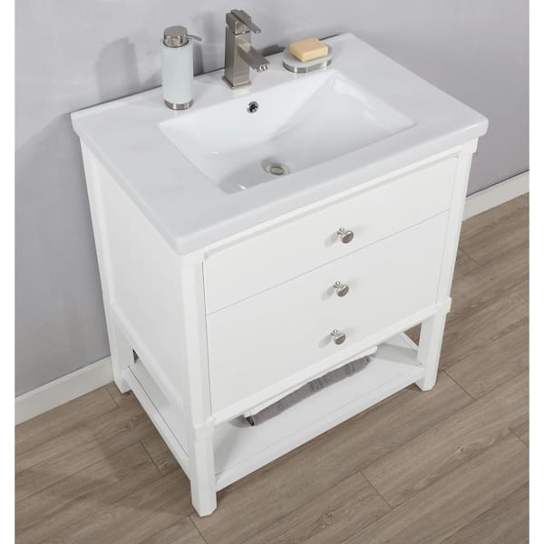Design Element Logan 30 In W X 18 5, Bathroom Vanity 30 Inches White