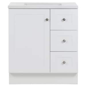 Bannister 30.50 in. W x 18.75 in. D x 35.14 in. H Bath Vanity in White with White Top