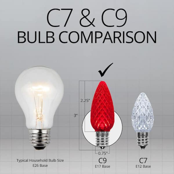C9 Multicolor Smooth LED Bulbs E17 Bases (SMD) – Christmas Light