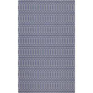 Martha Stewart Blue/Gray 5 ft. x 7 ft. Diamond Geometric Area Rug