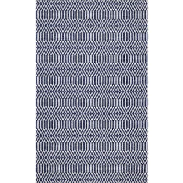 SAFAVIEH Martha Stewart Blue/Gray 5 ft. x 7 ft. Diamond Geometric Area Rug