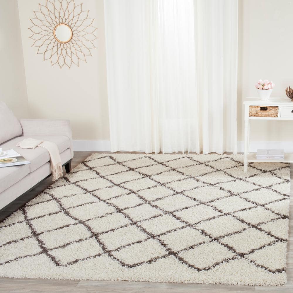 Dallas Shag 10 ft. x 14 ft. Ivory/Dark Gray Geometric Multi-Diamonds Area Rug price history on PriceWatchPro