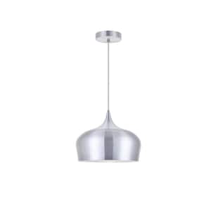 Timeless Home 11.5 in. 1-Light Burnished Nickel Pendant Light, Bulbs Not Included