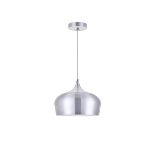 Unbranded Timeless Home 11.5 in. 1-Light Burnished Nickel Pendant Light, Bulbs Not Included