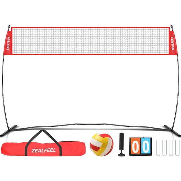 Adjustable Portable 12 ft. Volleyball Training Net Set with Carry Bag for Outdoor Practice