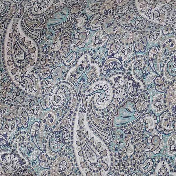 Blue Paisley Cotton Queen Comforter Set 