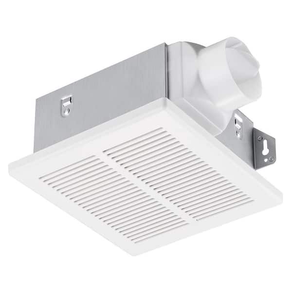 Quiet Bathroom Exhaust Ventilation Fan 50 CFM 1.0 Sone DC Motor Ceiling Mounted No Attic Access Energy Star White