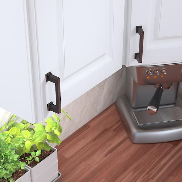 Mirabel Collection 3-3/4 in. (96 mm) Classic Brushed Oil-Rubbed Bronze Rectangular Cabinet Bar Pull