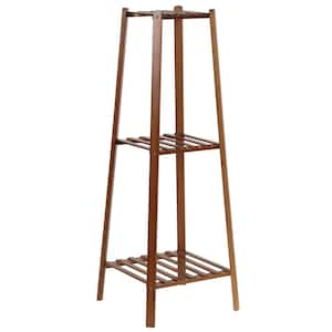 38 in. x 12 in. Indoor Brown Bamboo Wood Plant Stand 4-Potted Display Holder 4-Tier Garden Kits and Accessories