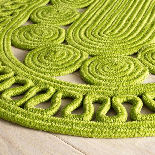 Audrey Handwoven Oval Sprout 5 ft. x 8 ft. Outdoor Oval Rug