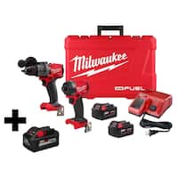 Deals on Milwaukee M18 FUEL 18-Volt Hammer Drill and Impact Driver w/Battery