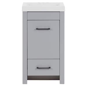 Glassboro 18.5 in. W x 16.75 in. D Bath Vanity in Pearl Gray with Cultured Marble Vanity Top in White with Sink