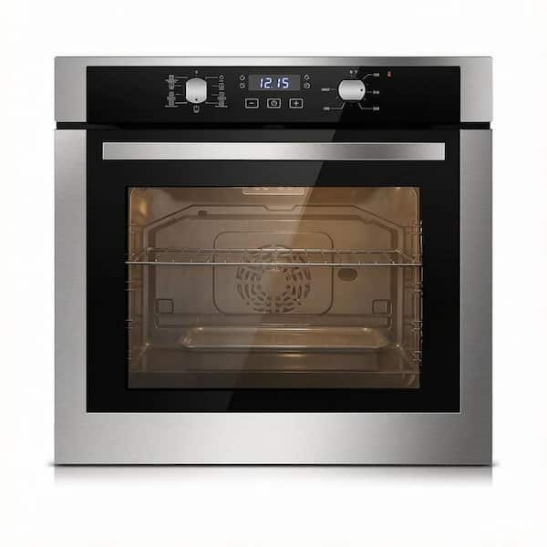 24 In. Single Electric Wall Oven 2.8 cu. ft. 3220-Watts 3-key digital control 360 rotisserie 9 functions Stainless Steel