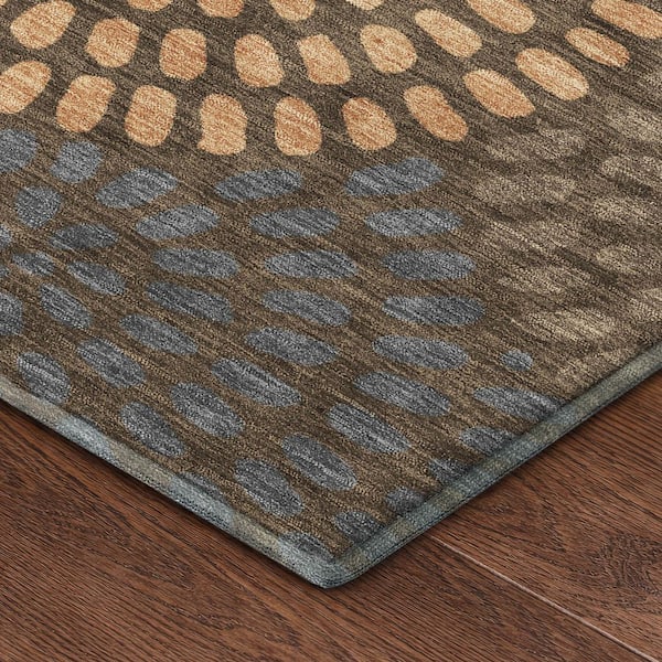 Mayfield Premium Machine Washable Abstract AMF2492 Chocolate 2 ft. x 3 ft. Accent Rug