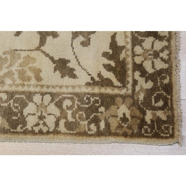 Beige 13 ft. x 15 ft. Handmade Wool Transitional Ningxia Area Rug