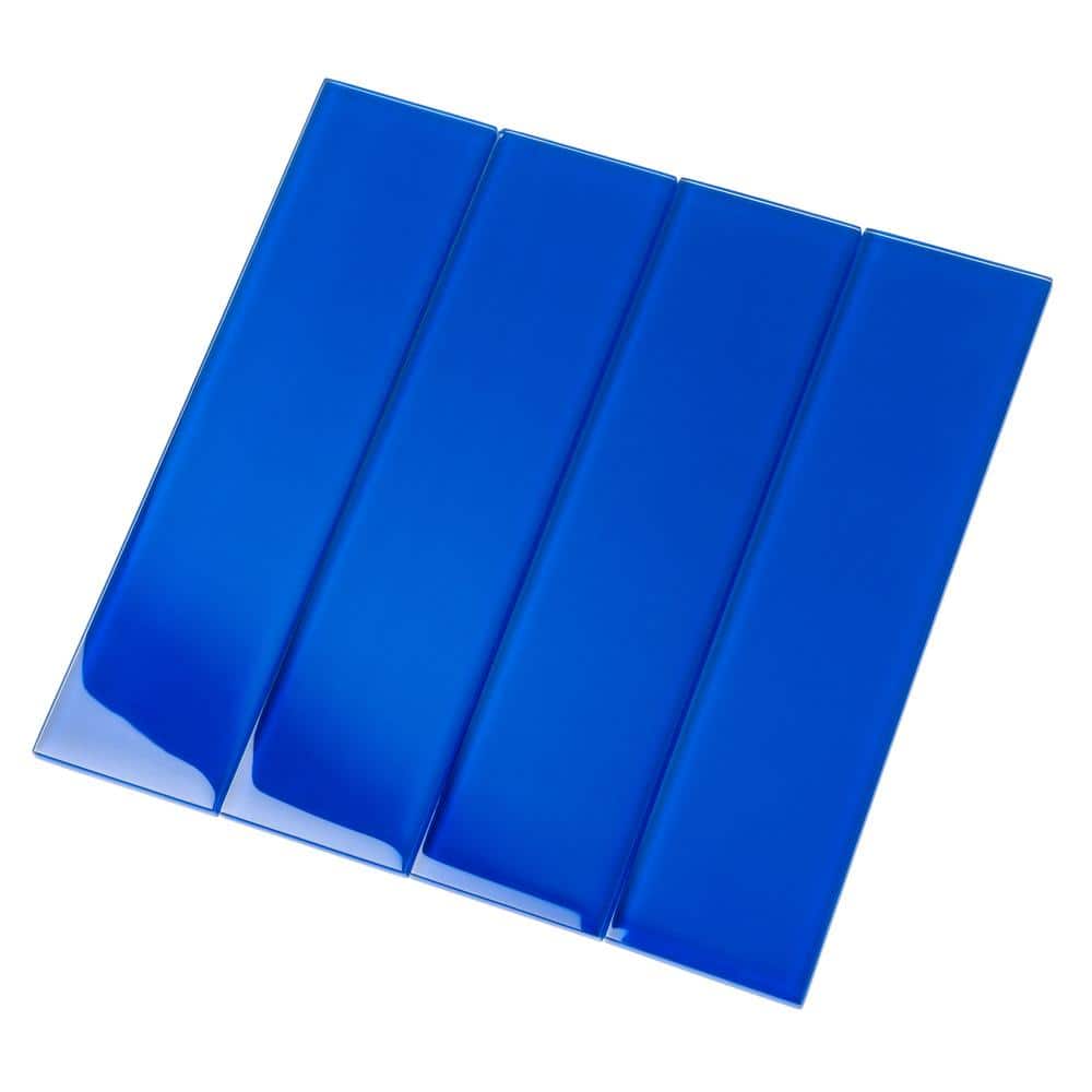 Cobalt Blue 3" x 12" Polished Glass Subway Wall Tile