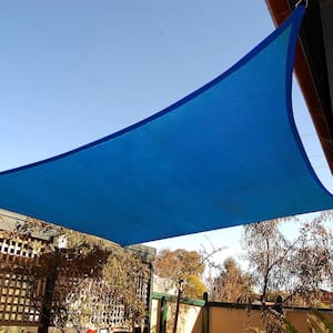 10 ft. x 10 ft. 185 GSM Blue Square UV Block Sun Shade Sail for Yard and Swimming Pool etc.
