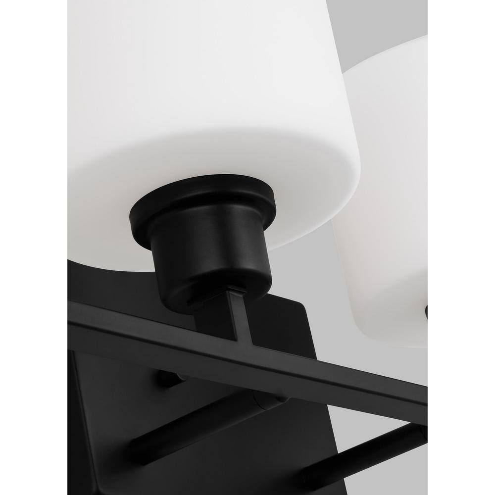Midnight Black Steel 4-Light Cylinder Shade Vanity Fixture