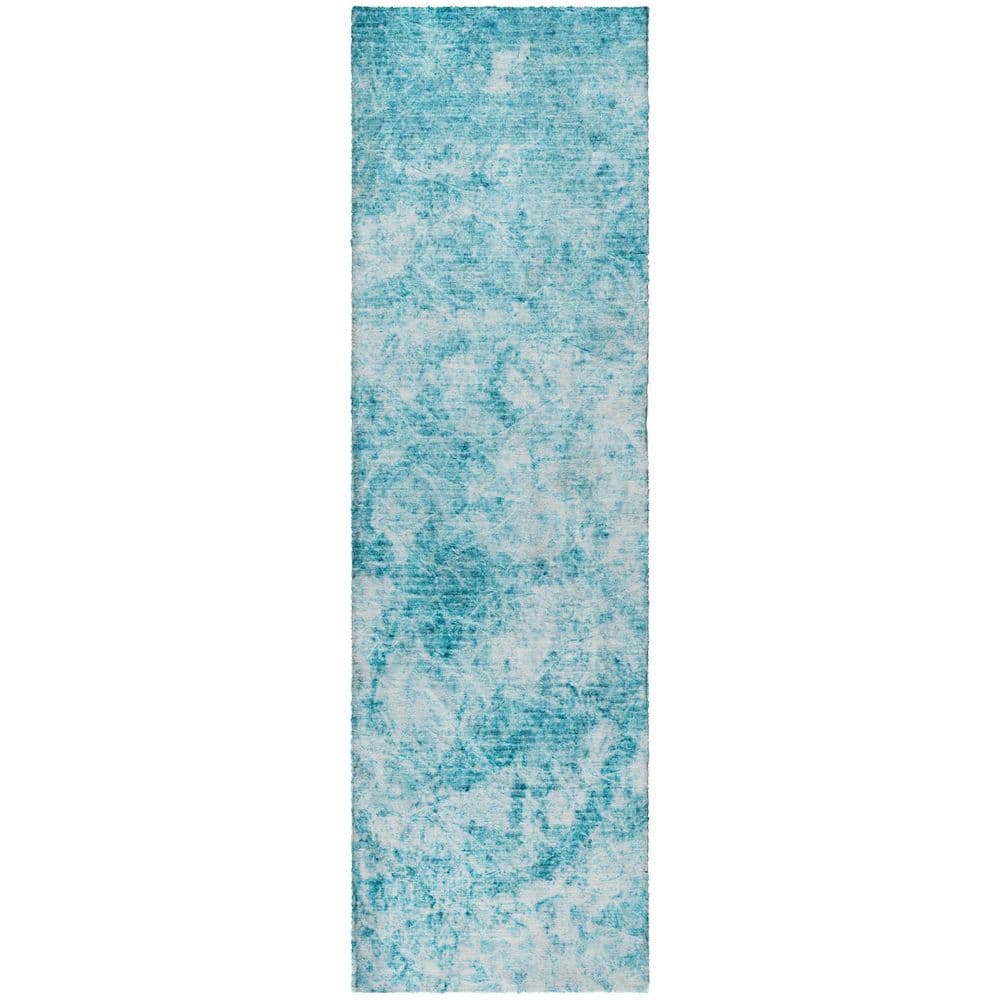 Dream Shag Premium Machine Washable Abstract ADS553 Teal 2 ft. x 7 ft. Runner Rug price history on PriceWatchPro