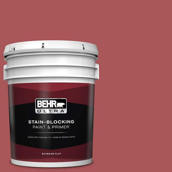 BEHR ULTRA 5 gal. #M150-6 Lingonberry Punch Flat Exterior Paint & Primer