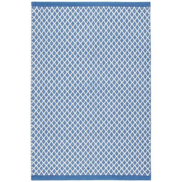 Mainsail Handwoven French Blue 3 ft. x 8 ft. Outdoor Runner Rug