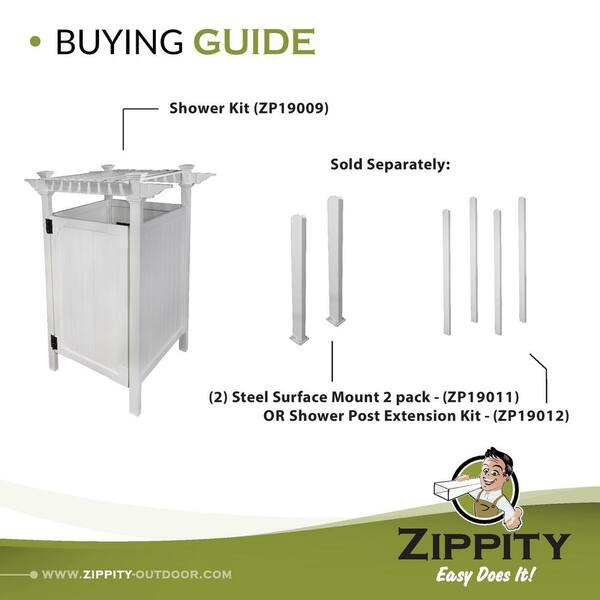 Zippity Outdoor S 7 395 Ft X 3, Outdoor Shower Enclosure Home Depot