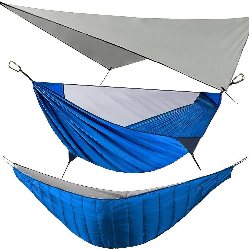 9.5 ft. Hammock with Mosquito Net & Hammock Underquilt and Rain Fly Tarp, Portable for Outdoor Hiking, Backyard-Blue price history on PriceWatchPro