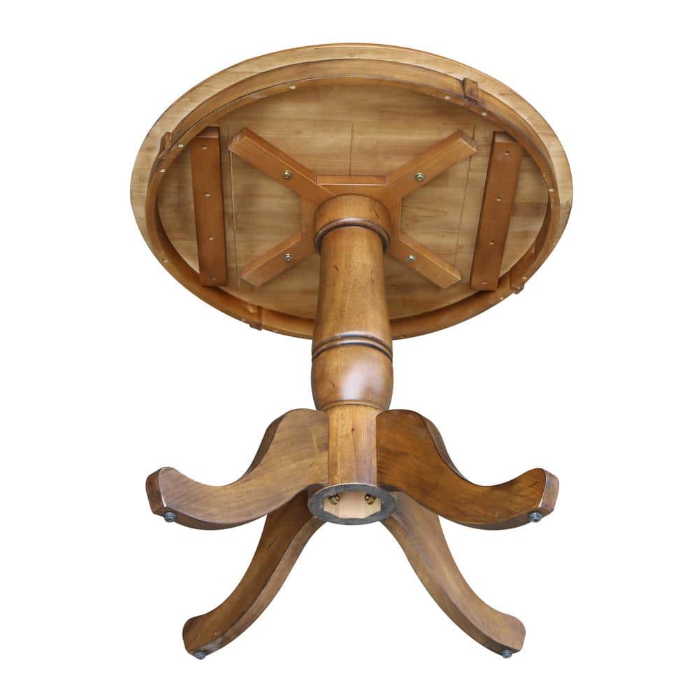 Farmhouse 33" Round Wood Extendable Counter-Height Table