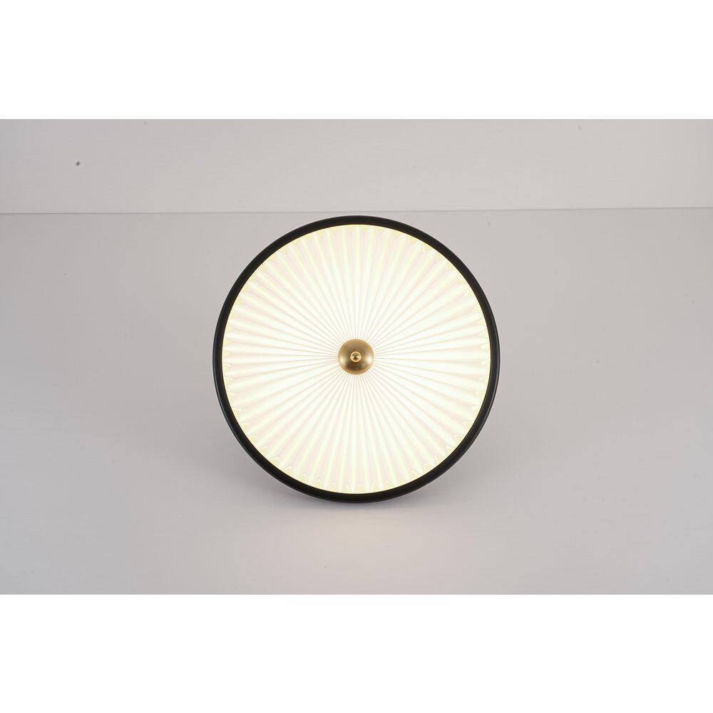 Liman 1-Light 15.7 in.W Matte Black Integrated LED Semi Flush Mount with White Acrylic Shade and Walnut Wood Accents price history on PriceWatchPro