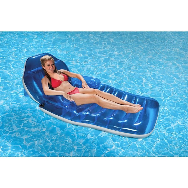 Poolmaster Vinyl Adjustable Chaise Floating Swimming Pool Float Lounge  85687 - The Home Depot