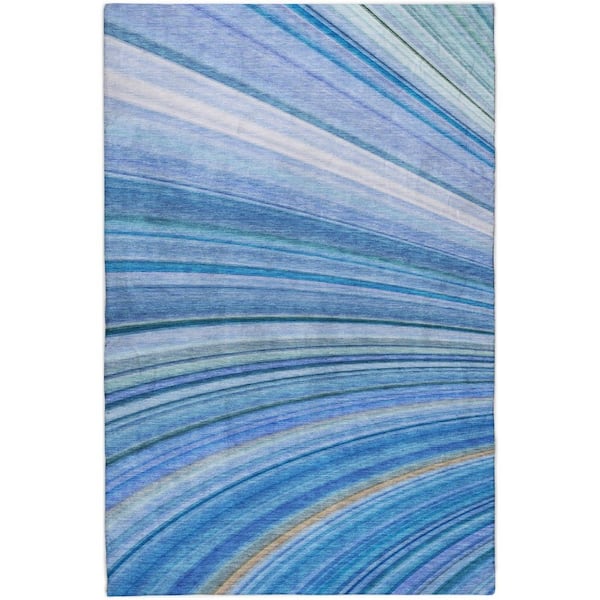 Dream Shag Premium Machine Washable Abstract ADS585 Blue 10 ft. x 14 ft. Area Rug