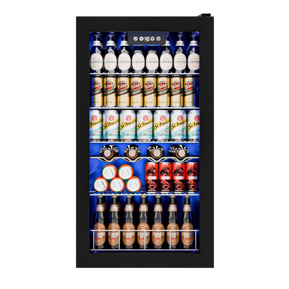 17.72 in. Single Zone 150-Cans Freestanding/Countertop Beverage Refrigerator Cooler in Black, Adjustable Shelves price history on PriceWatchPro