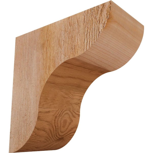 Ekena Millwork 4 in. x 8 in. x 8 in. Western Red Cedar Carmel Rough Sawn Corbel